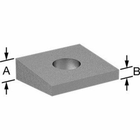 BSC PREFERRED Hot-Dipped Galvanized Iron Leveling Washer for I-Beams for 5/16 Screw Size 0.375 ID, 10PK 91152A113